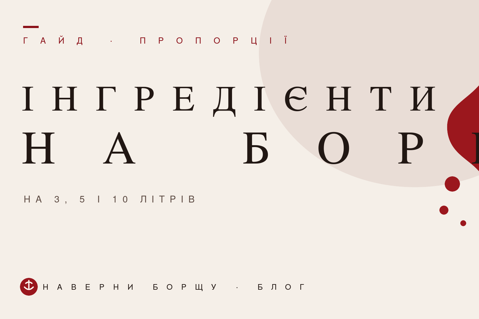 Інгредієнти на борщ: пропорції на 3, 5 і 10 літрів